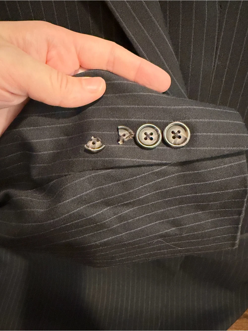 Vintage Ralph Lauren 100% Wool 2 Piece Single Breasted Brown Pinstripe Suit Set